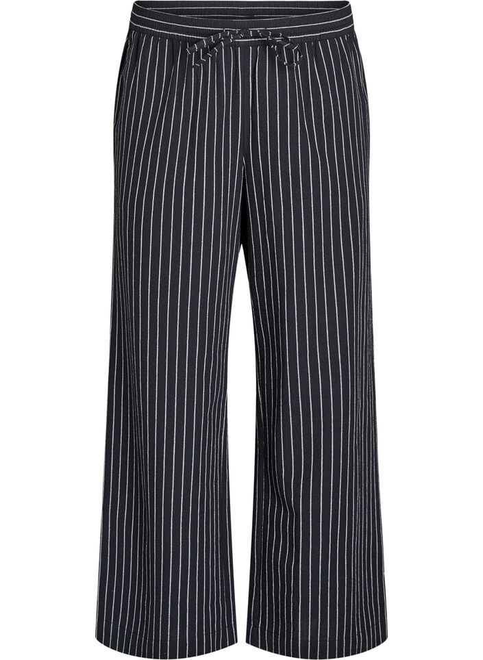 Pantalon ample avec taille haute et poches, Noir, Packshot image number 0