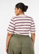 Ripp-T-Shirt mit Streifen und Knopfdetail, Lila, Model image number 2