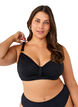 Bikini-BH mit B&uuml;gel und Drapierung, Schwarz, Model image number 0