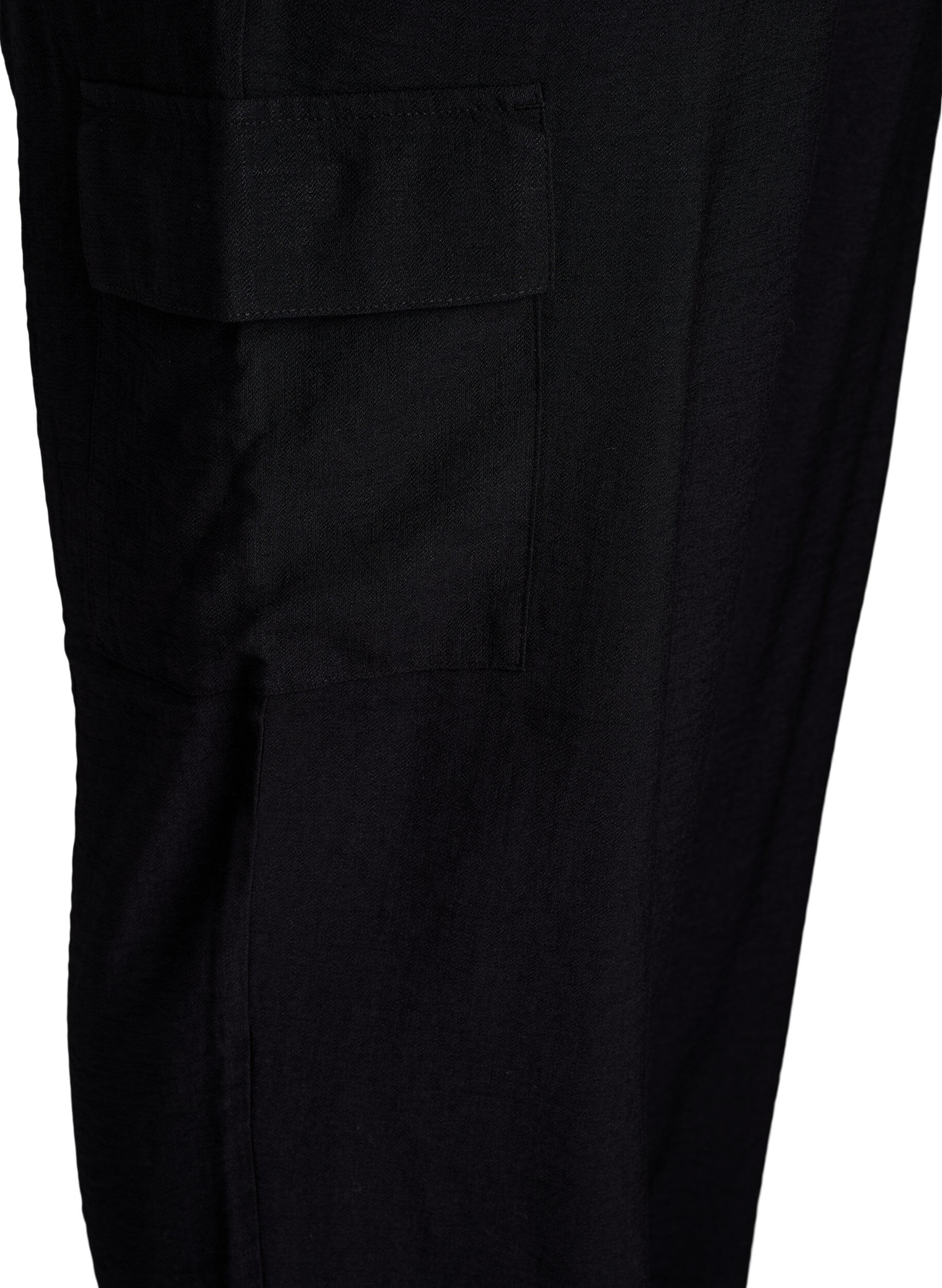 Zizzi Cargohose mit hoher Taille, Schwarz, Packshot image number 3