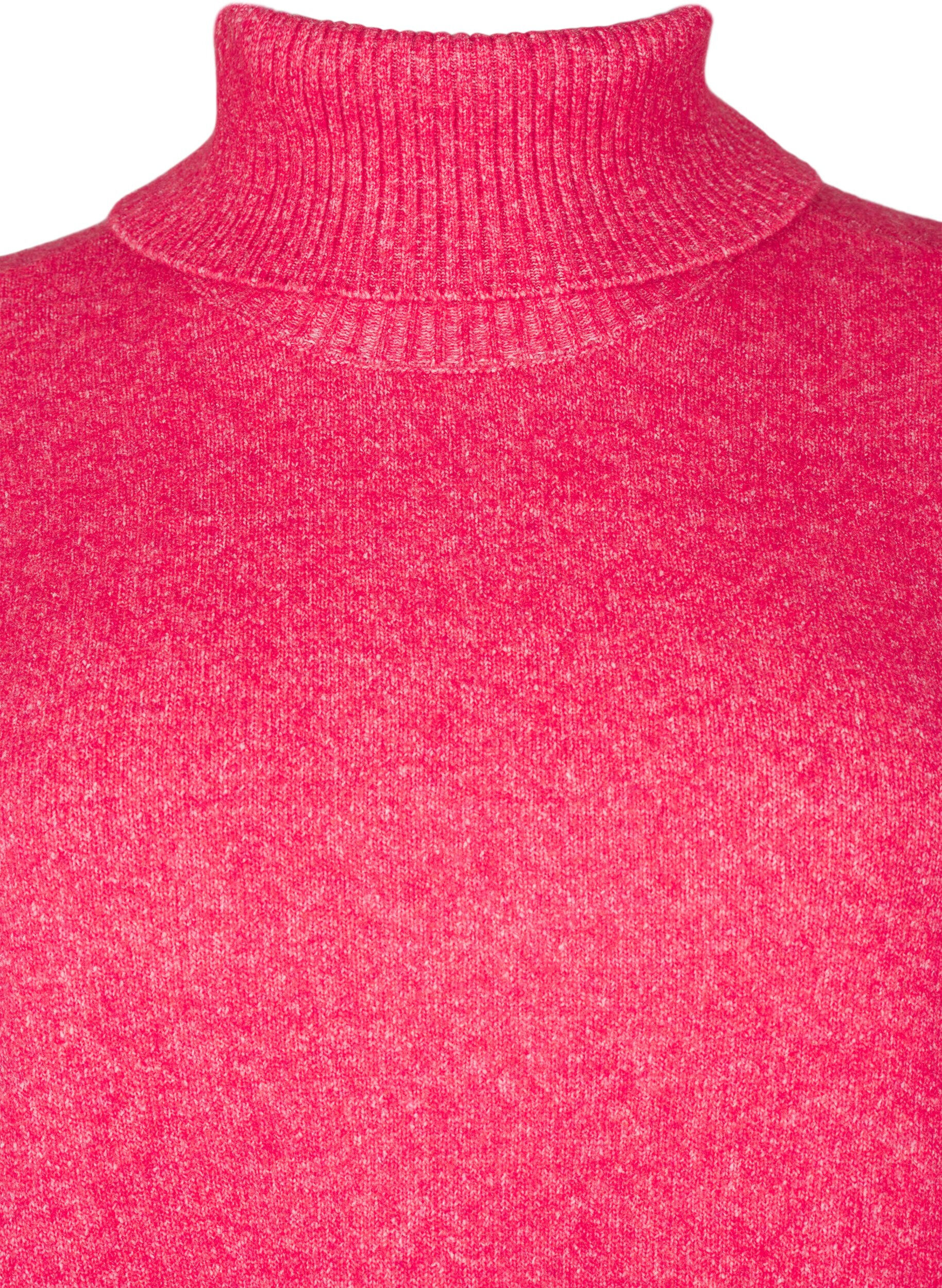 Zizzi Rollkragenpullover aus Strick, Virtual Pink Mel., Packshot image number 2