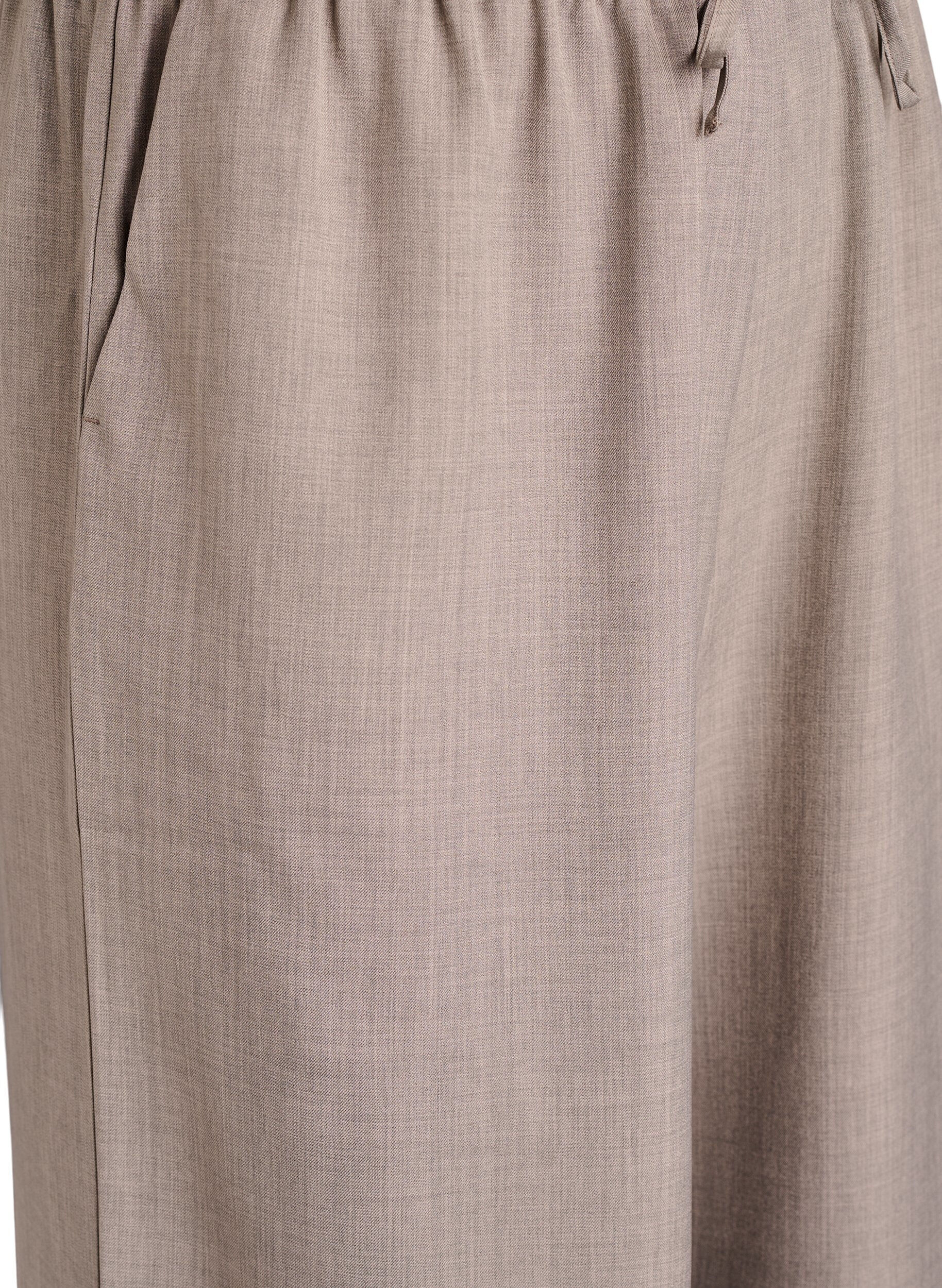 Zizzi Pantalon taille haute &agrave; jambes larges, Beige, Packshot image number 2