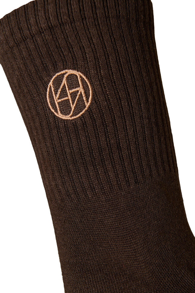 Lot de 3 chaussettes de sport avec logo, Marron, Packshot image number 4