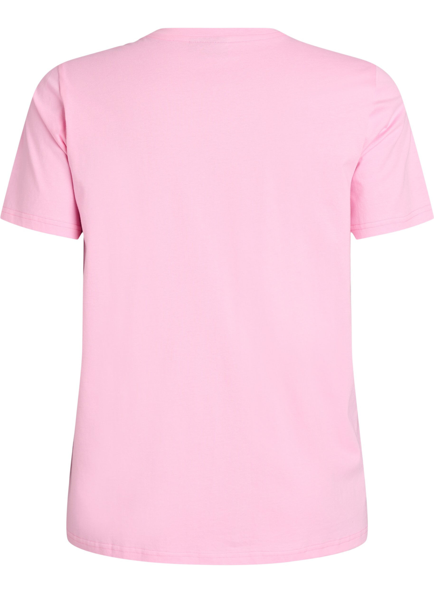 Zizzi T-shirt aus Baumwolle mit aufgesticktem Text, Wei&szlig;, Packshot image number 1