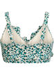 Haut de bikini &agrave; fleurs et &agrave; d&eacute;tails de jabot, Vert, Packshot image number 1
