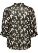 Gemusterte Bluse mit Stehkragen und 3/4-&Auml;rmeln, Schwarz, Packshot image number 1