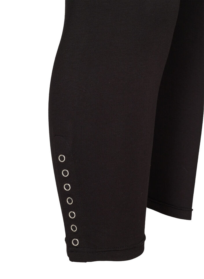 3/4-Leggings mit Knöpfen, Black, Packshot image number 3