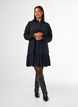 Kurzes Hemdblusenkleid mit R&uuml;schenvolant, Schwarz, Model image number 1