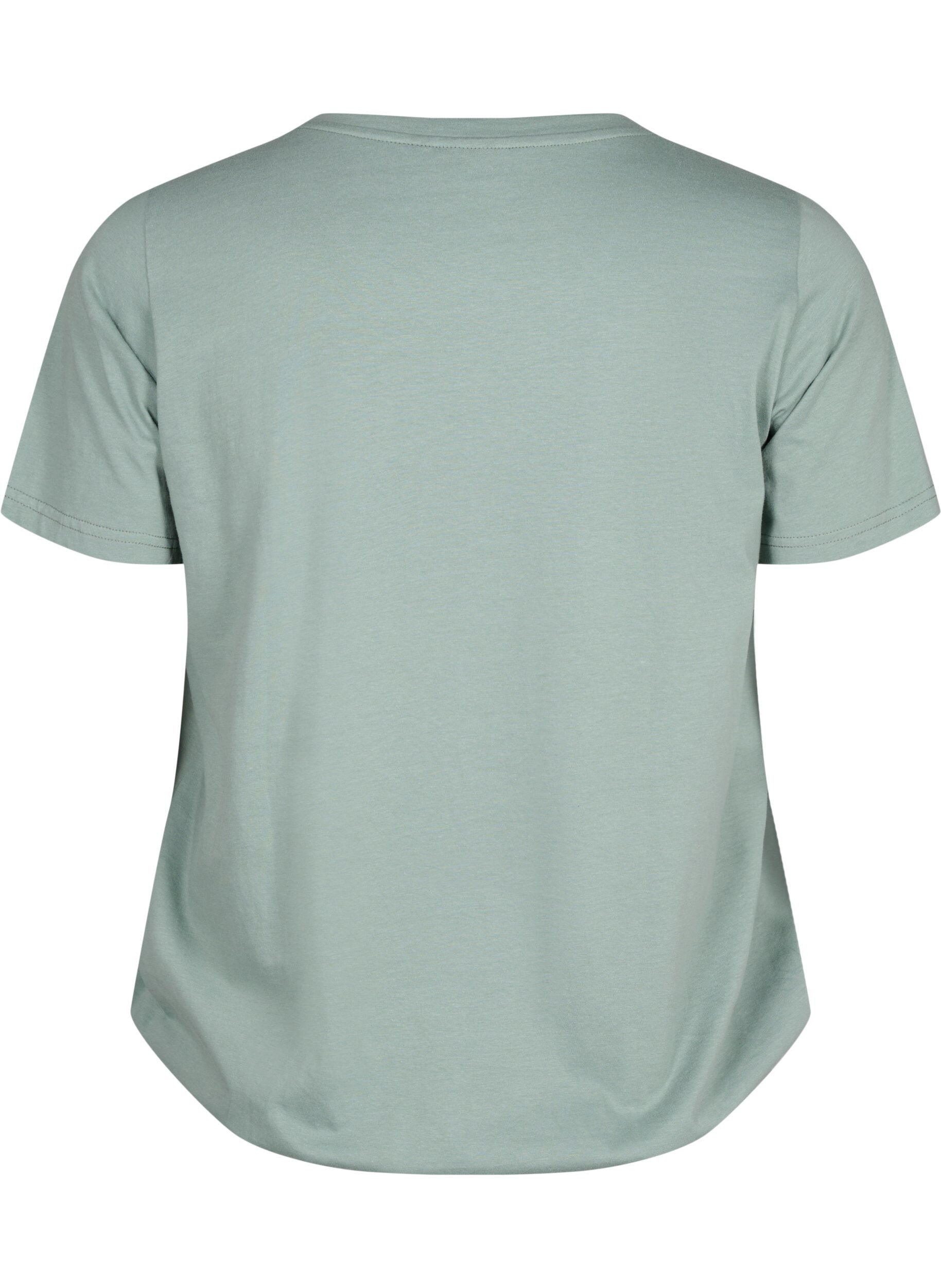 Zizzi T-shirt en coton &agrave; manches courtes avec bord &eacute;lastique, Chinois G. W. Live, Packshot image number 1