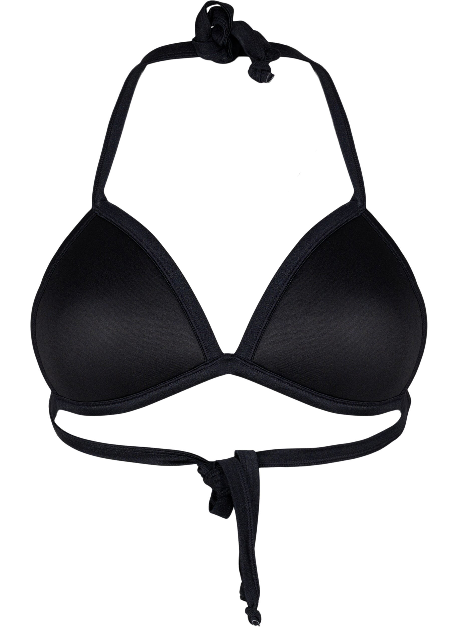 Zizzi Einfarbiges Triangel-Bikinioberteil, Schwarz, Packshot image number 1