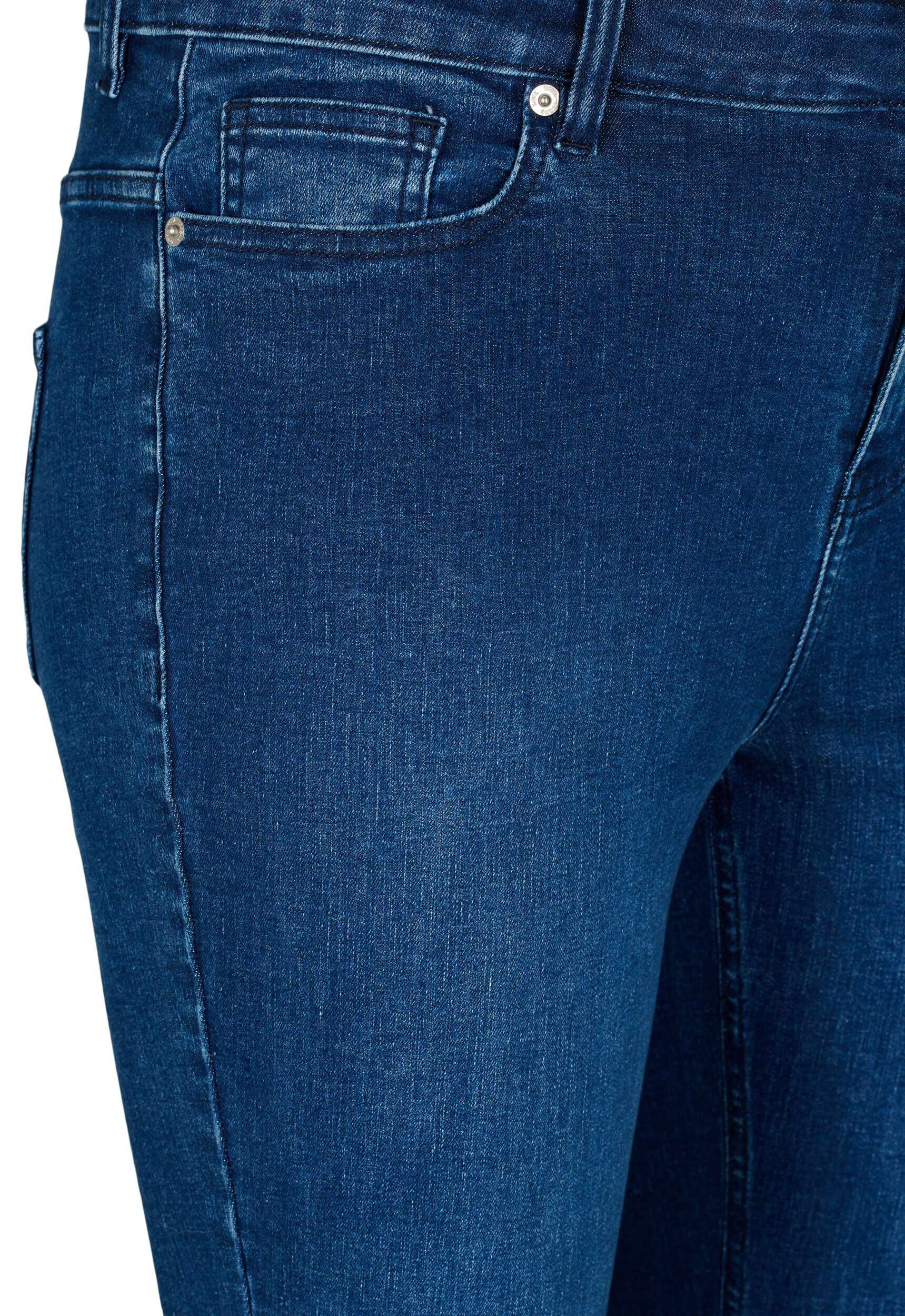 Zizzi Jeans bootcut Ellen avec bord brut, Blue denim, Packshot image number 2