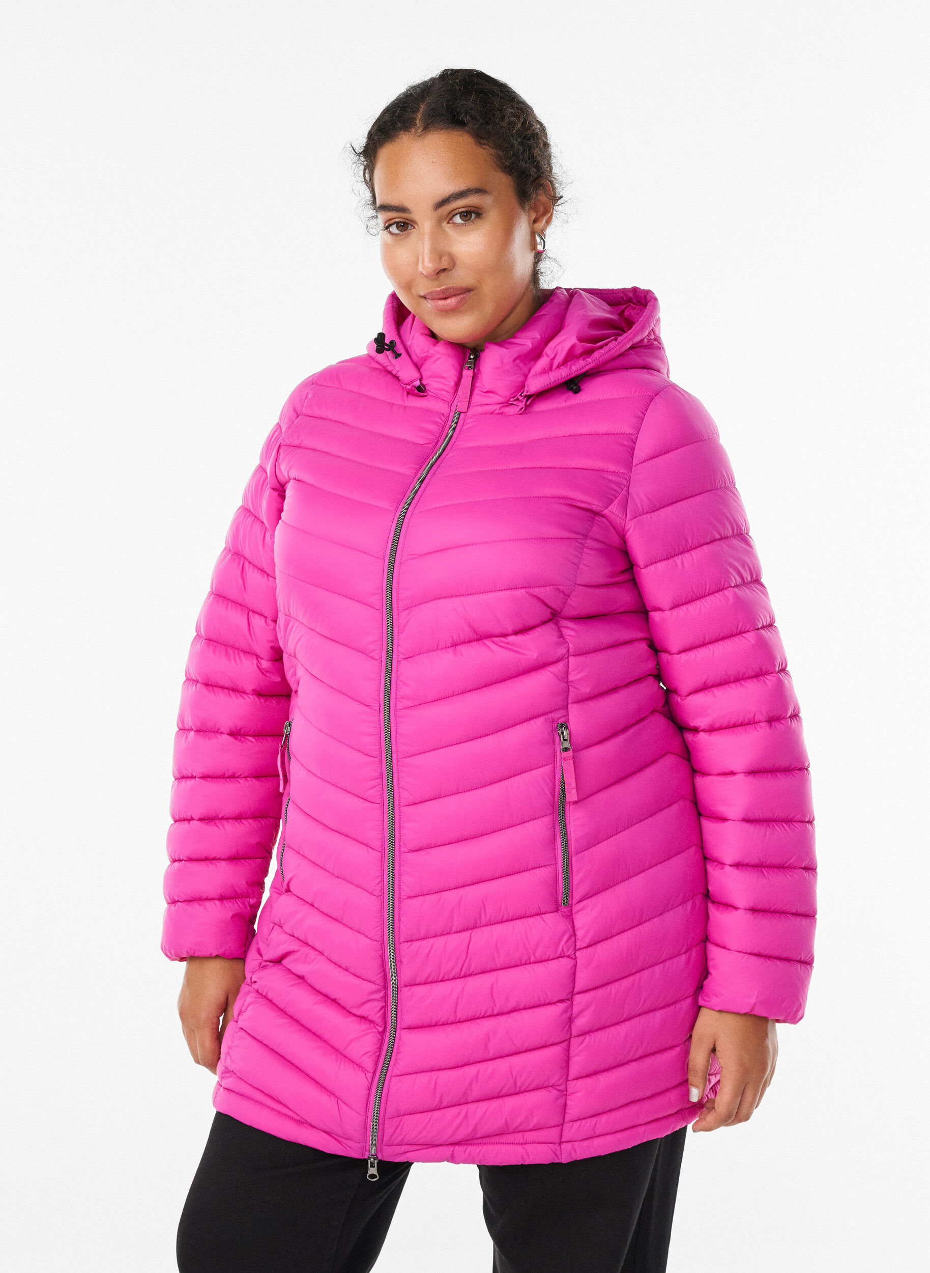 ZizziVeste l&eacute;g&egrave;re avec poches et capuche amovible., Rose, Model image number 0
