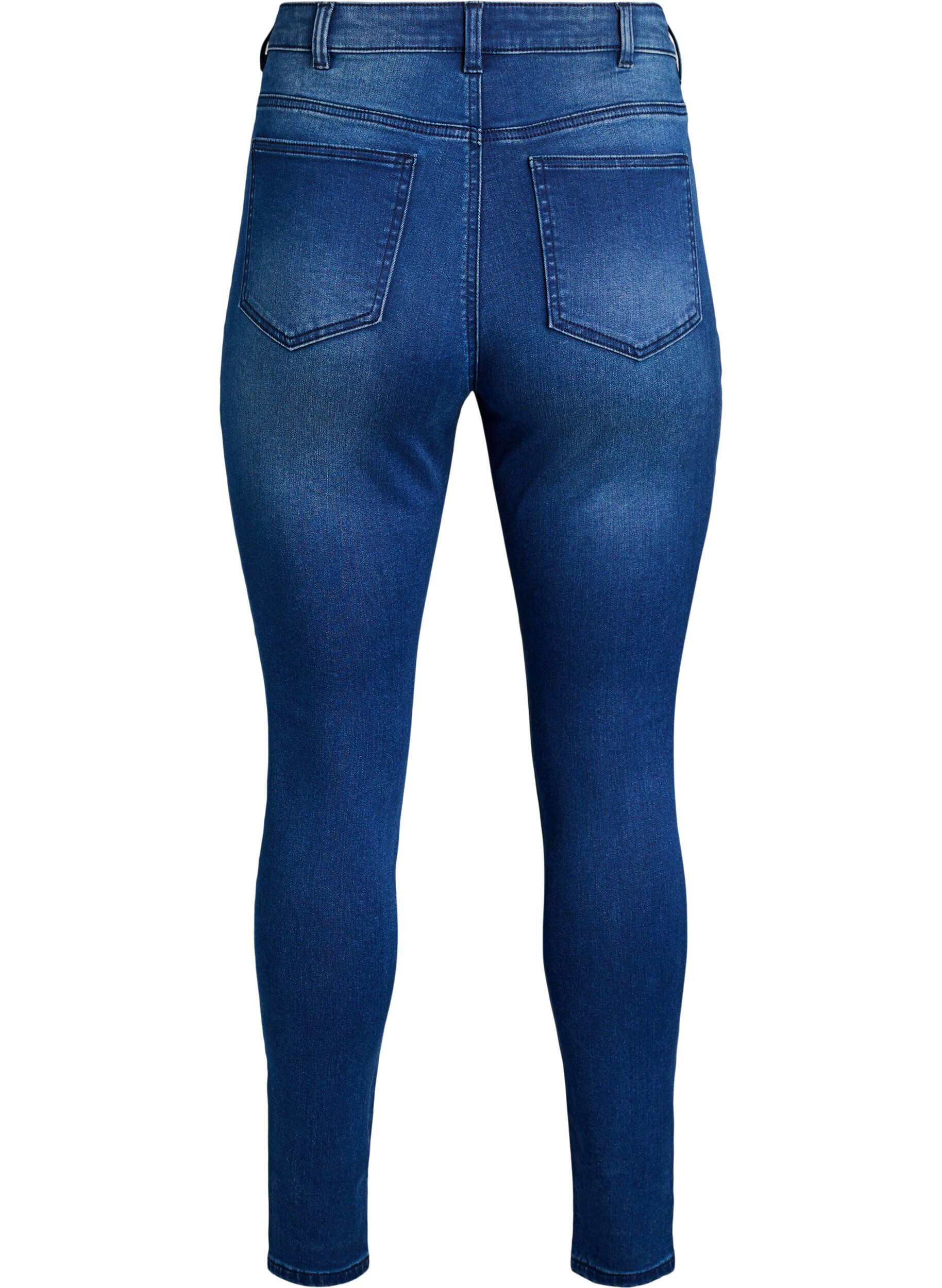 Zizzi Jean Amy super slim &agrave; taille haute, Bleu, Packshot image number 1