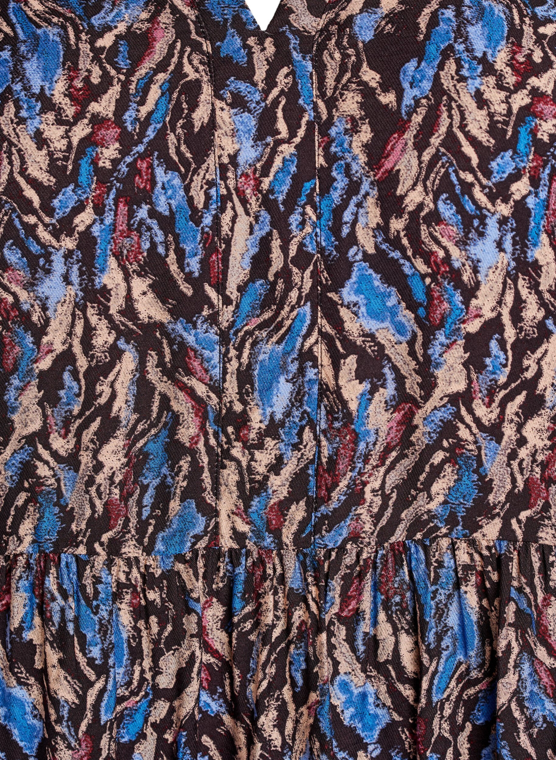 Zizzi Robe trap&egrave;ze avec col &agrave; volants, Bleu, Packshot image number 2