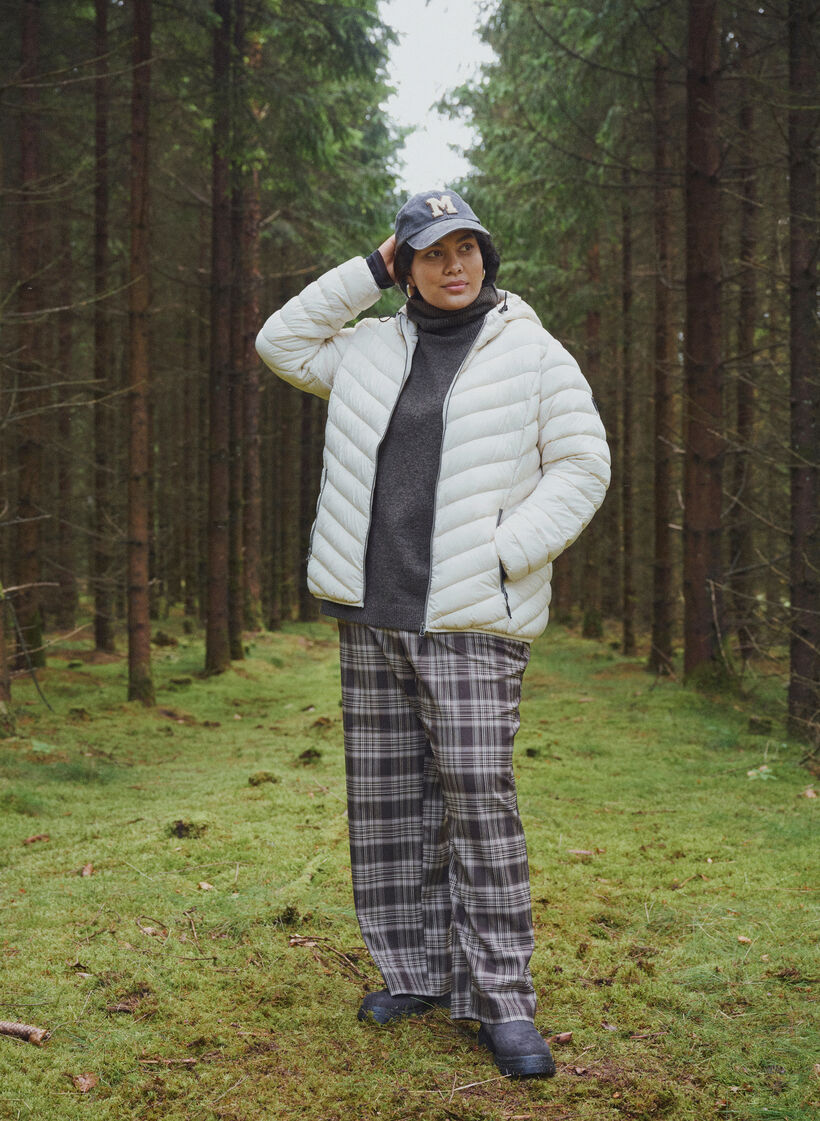 Karierte Hose mit weitem Bein, Braun, Image image number 0