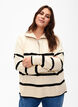 Pullover mit Streifen und hohem Kragen	, Birch w. Black, Model image number 0
