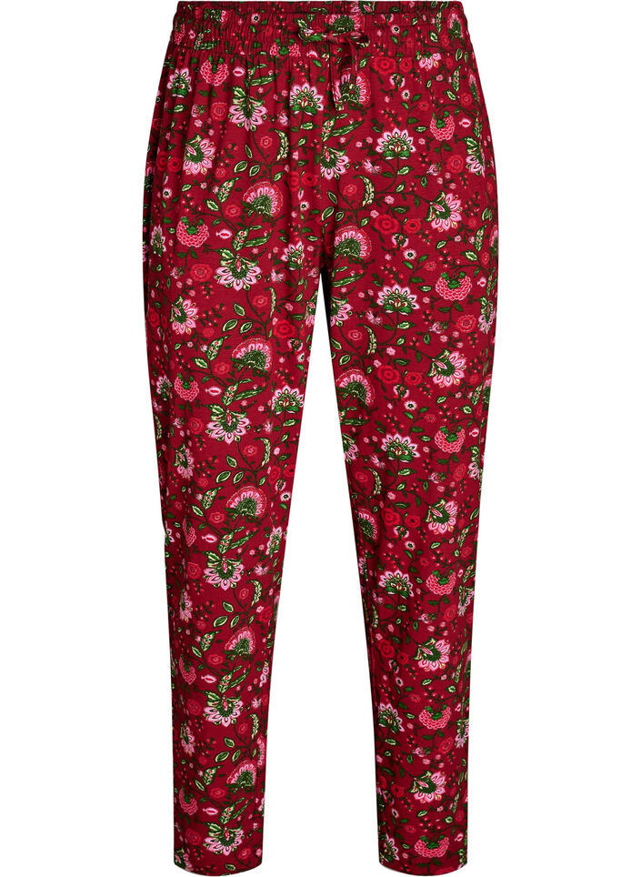 Pantalon de pyjama en coton avec imprim&eacute;, Rouge, Packshot image number 0