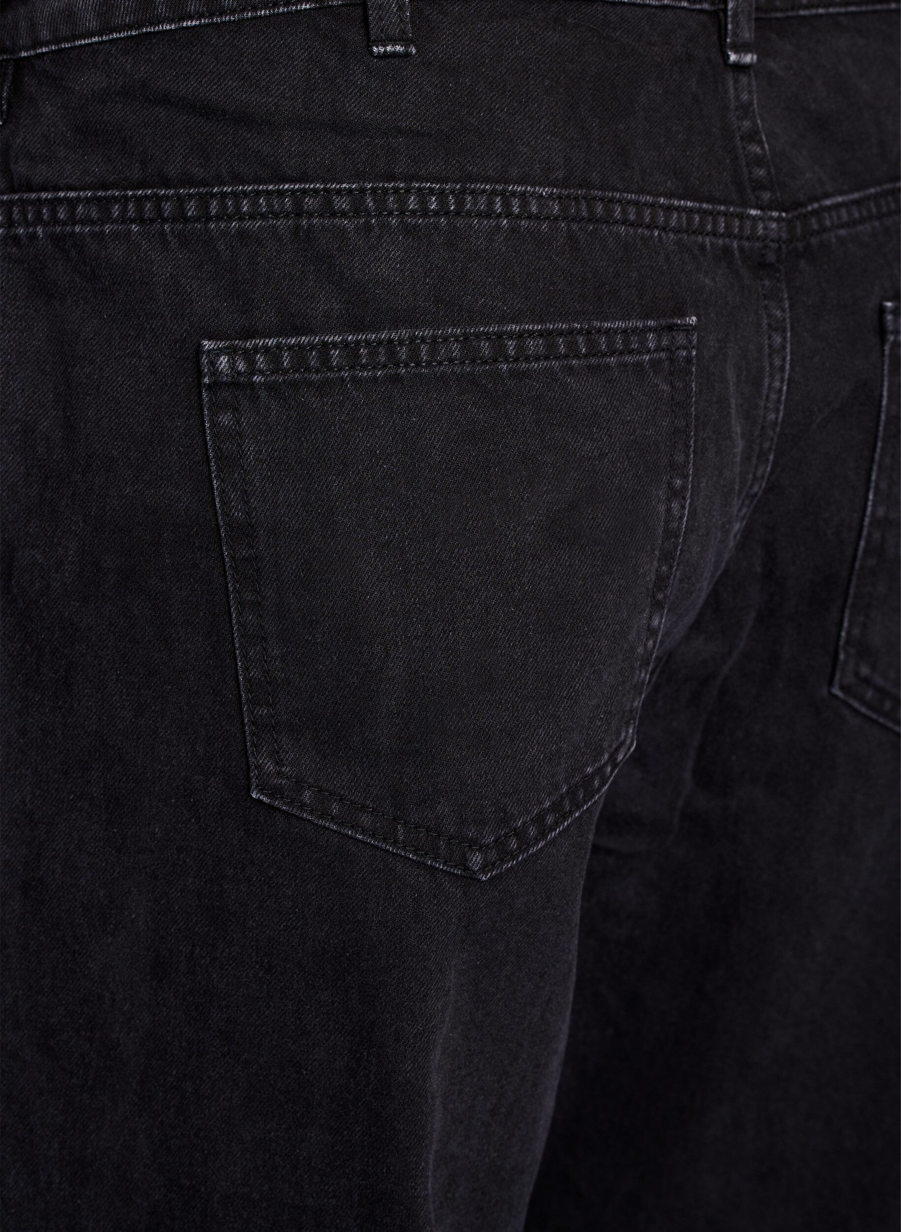 Zizzi Jeans in gerader Passform mit Bindeg&uuml;rtel, Schwarz, Packshot image number 3