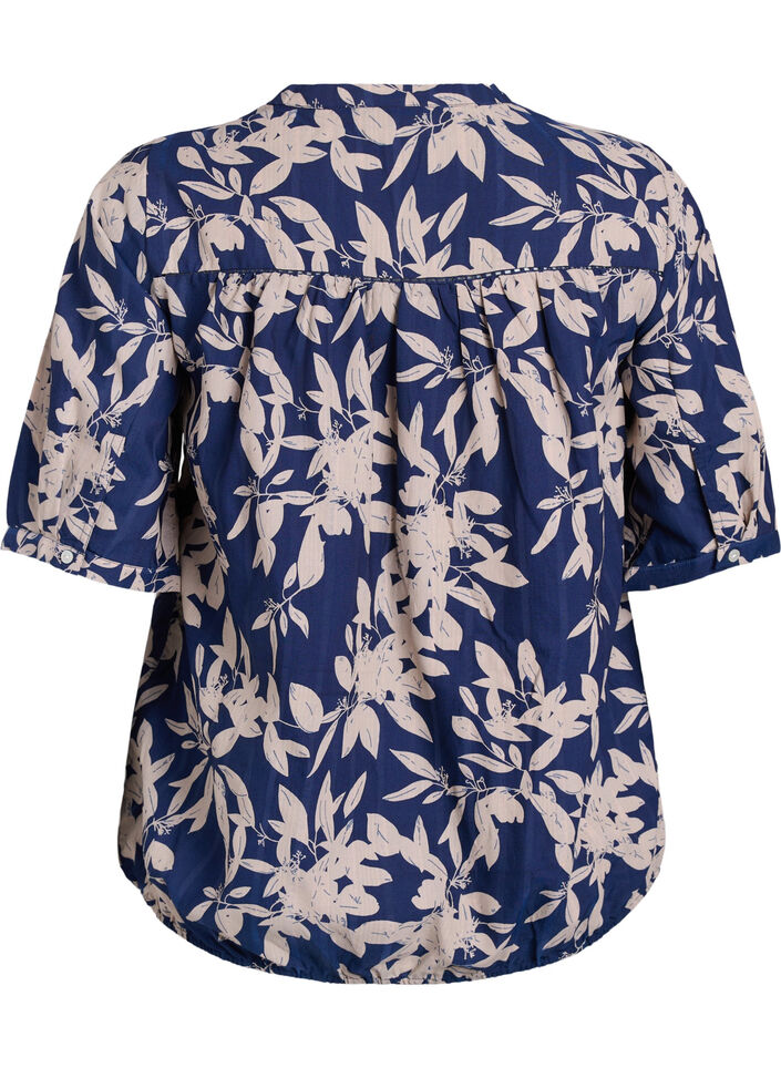 Bluse mit Print und 1/2-&Auml;rmeln, Blau, Packshot image number 1