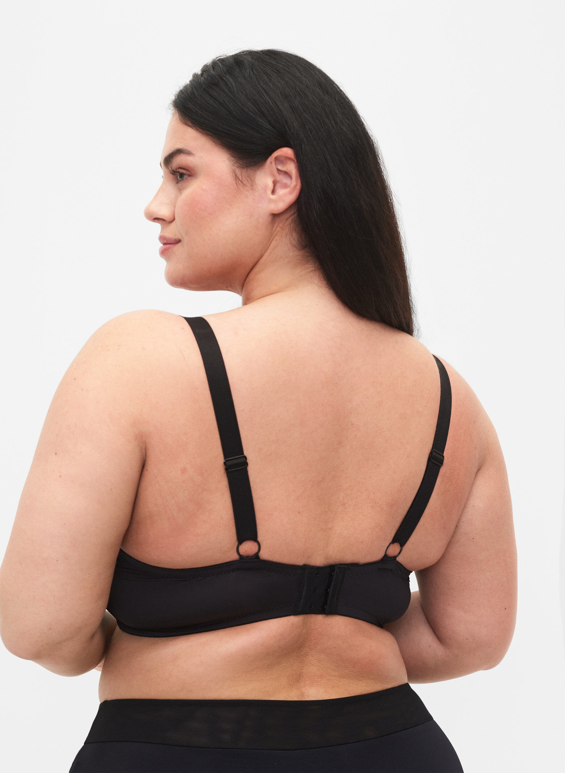 Zizzi BH mit Mesh und gepolsterten Cups, Black, Model image number 1