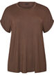 T-Shirt aus Viskose mit Glitzerstreifen, Braun, Packshot image number 0