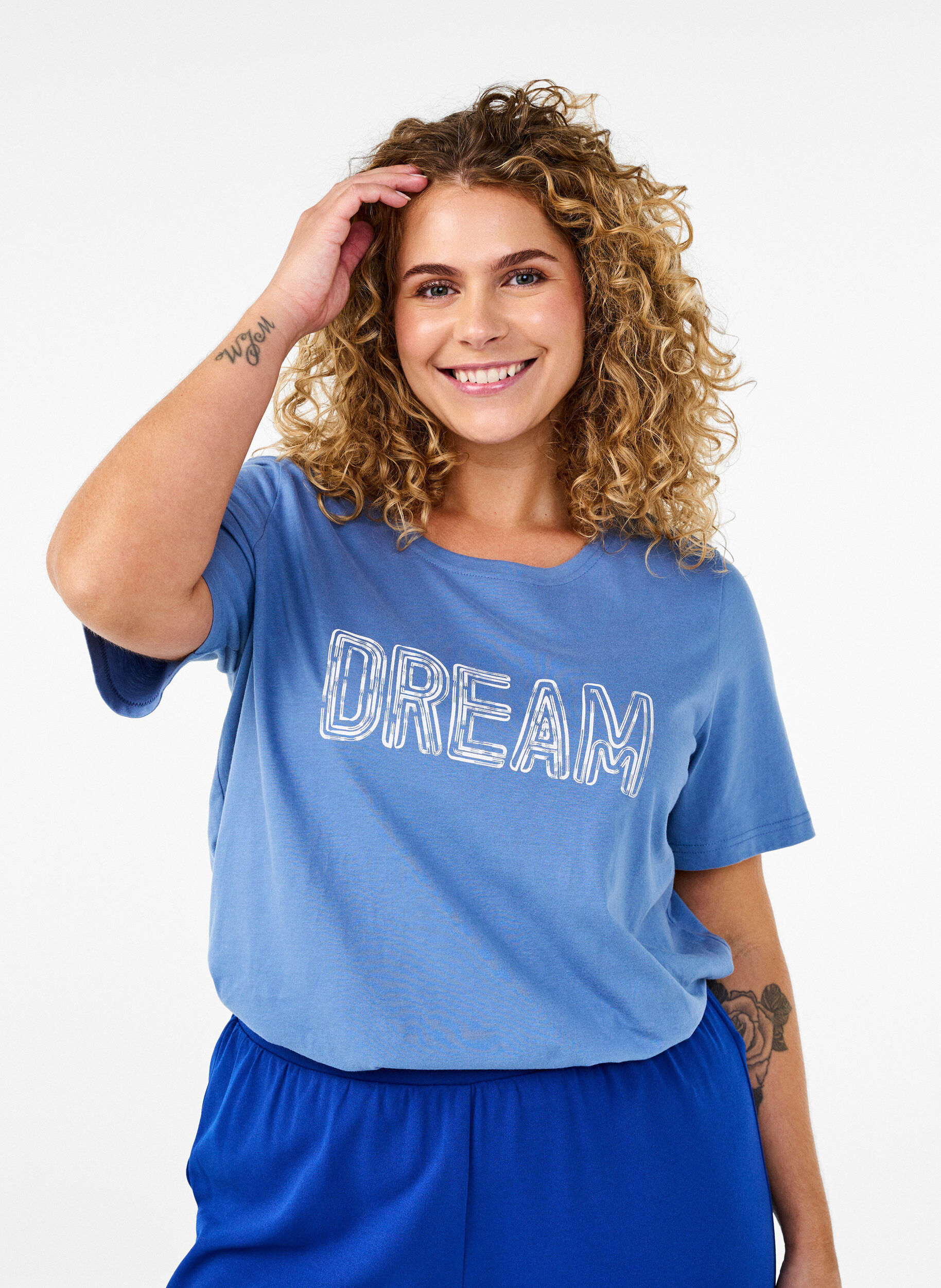 Zizzi FLASH &ndash; T-shirt avec motif, Bleu Clair, Model image number 0
