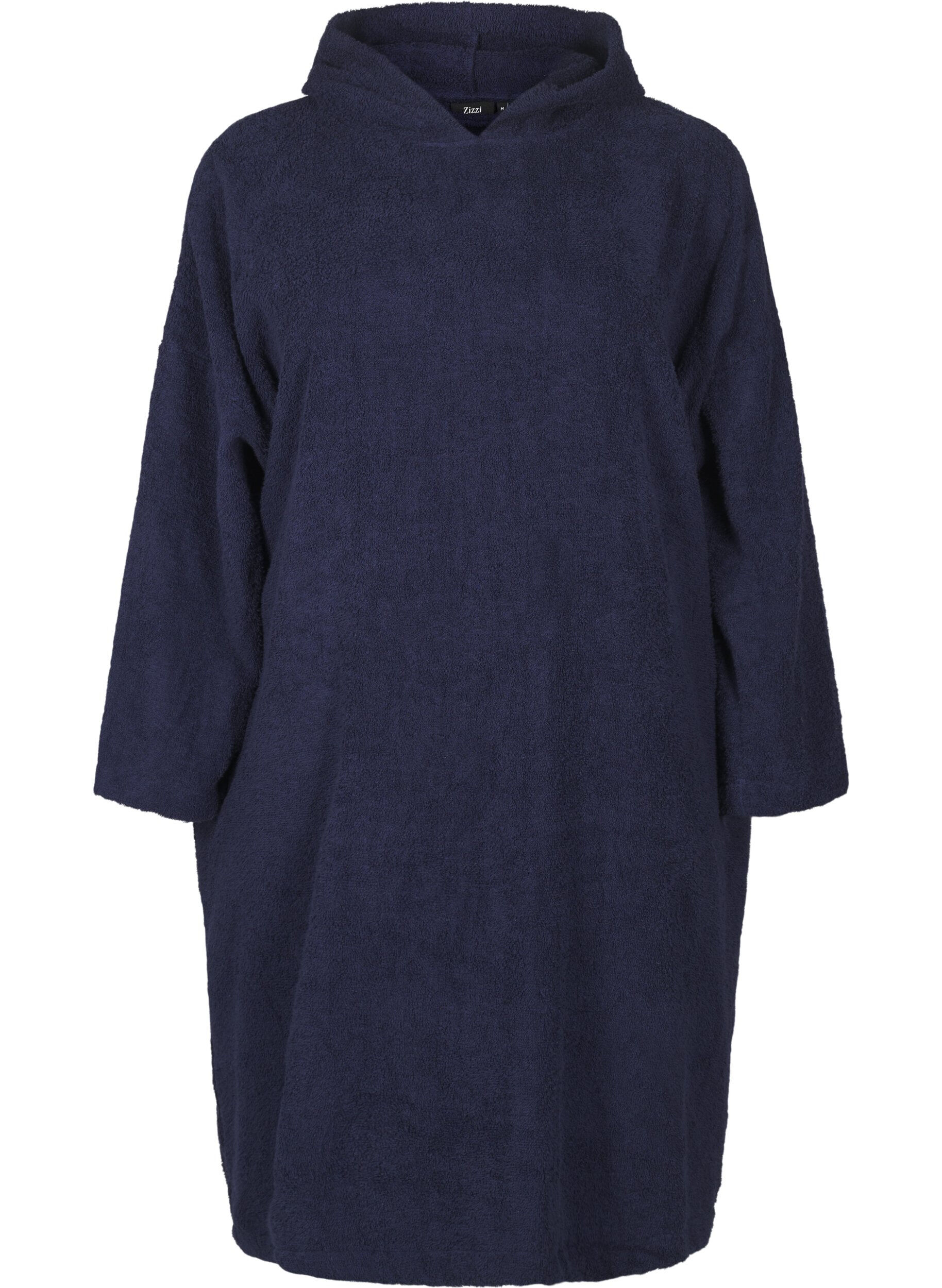 Zizzi Terry poncho avec capuche, Navy Blazer, Packshot image number 0