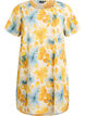 Robe courte avec texture froiss&eacute;e et manches courtes, Jaune, Packshot image number 0