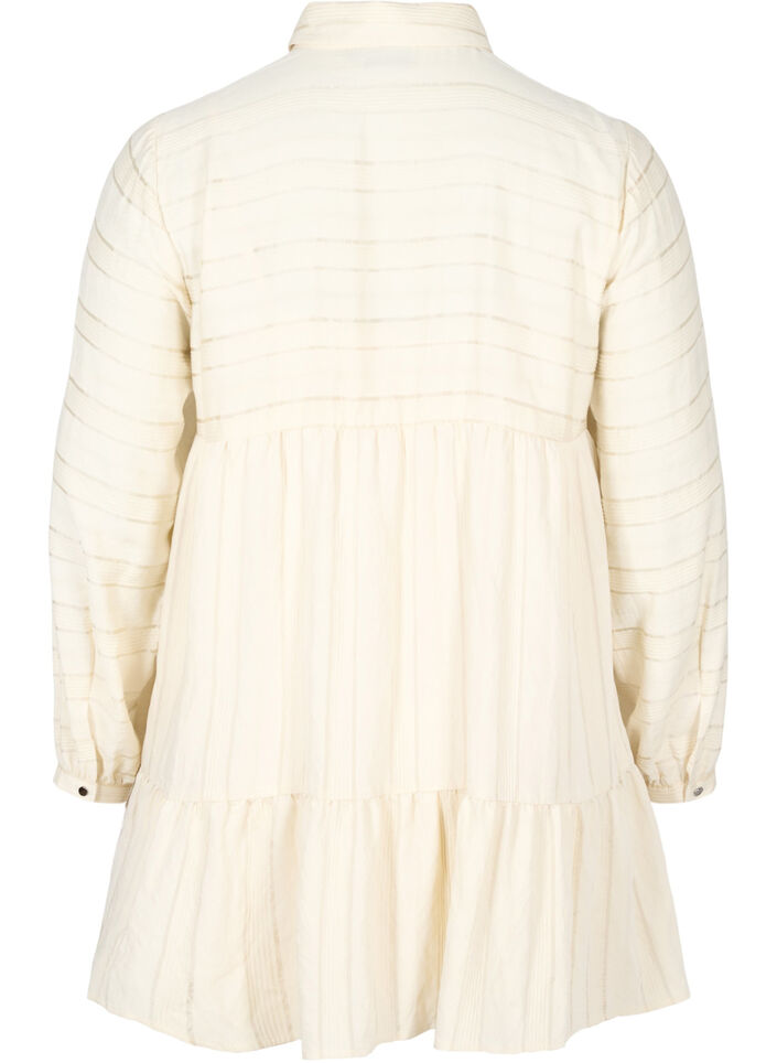 Tunique en viscose à motifs avec boutons et manches longues, Fog, Packshot image number 1