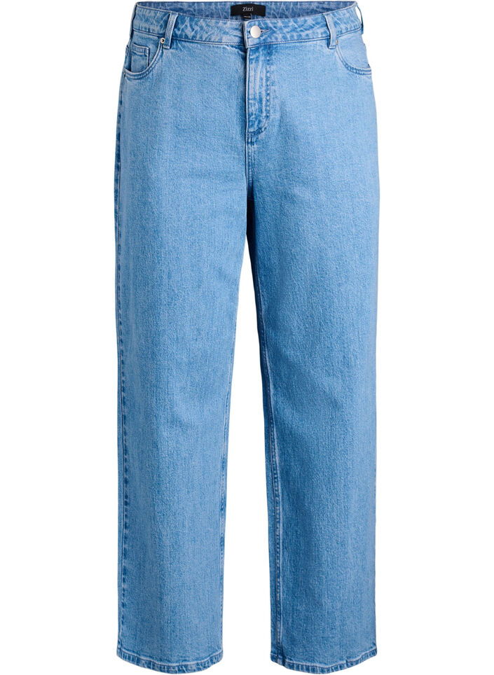 Jean coupe ample taille haute, Bleu Clair, Packshot
