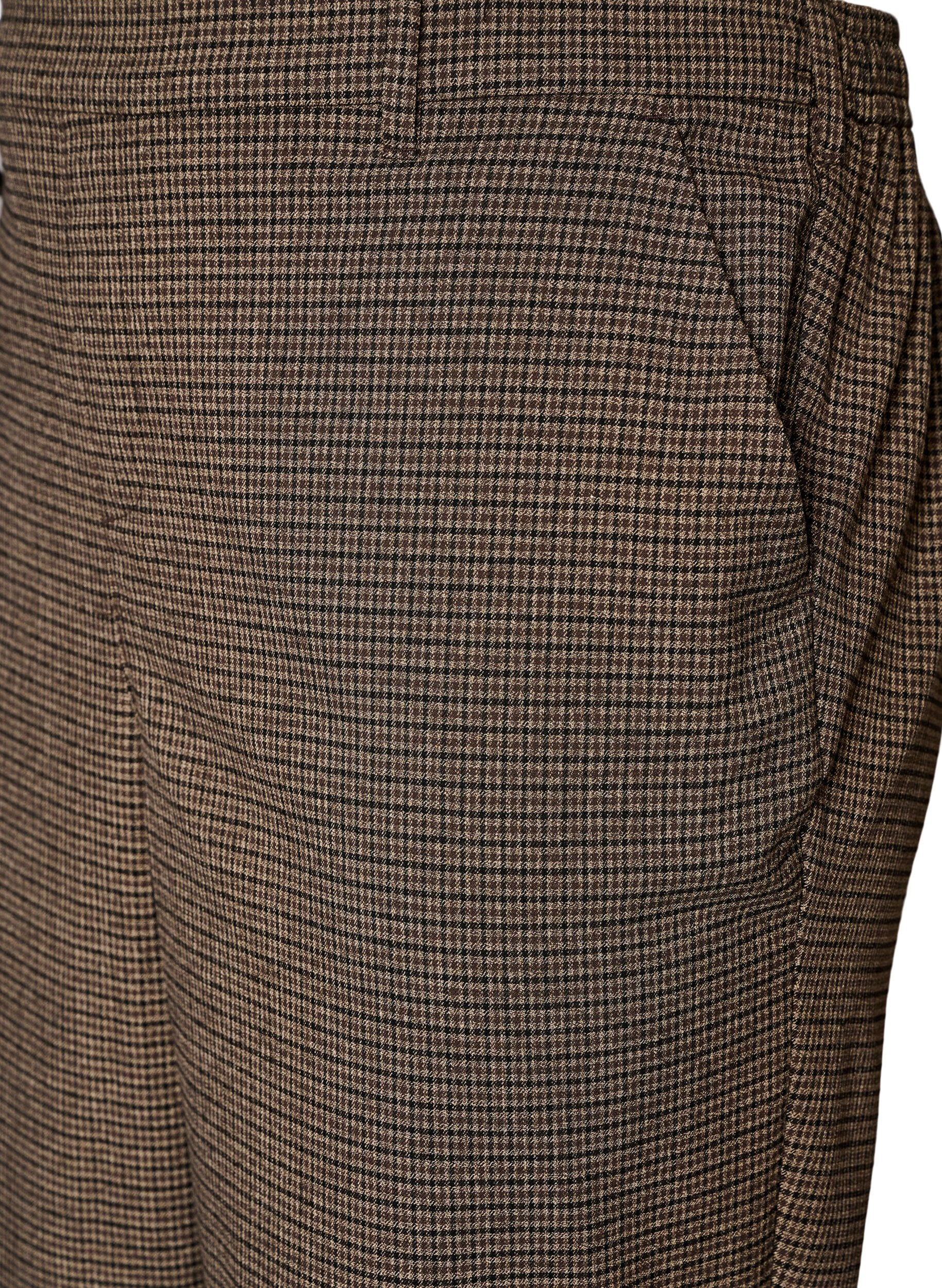 ZizziPantalon droit &agrave; petits carreaux, Marron, Packshot image number 2