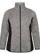 Trainingsjacke mit Kontrasteins&auml;tzen und hohem Kragen, Grau, Packshot image number 0