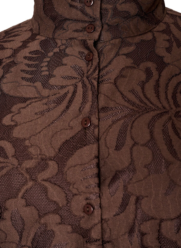 Bomber en jacquard floral, Marron, Packshot image number 2