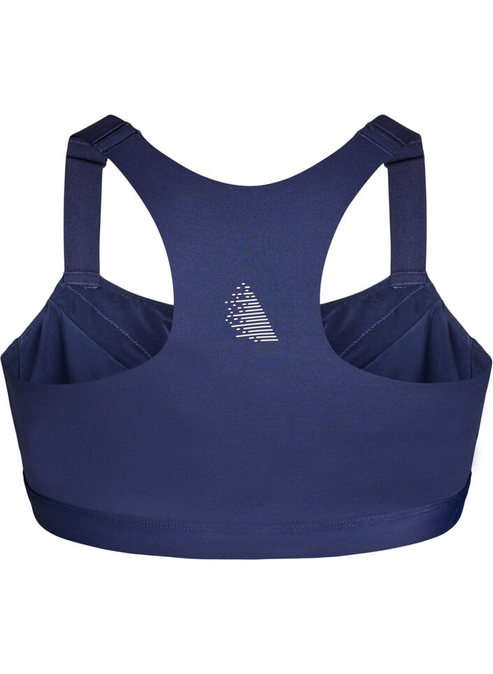 Brassi&egrave;re de sport avec fermeture sur le devant et maintien &eacute;lev&eacute;, Bleu, Packshot