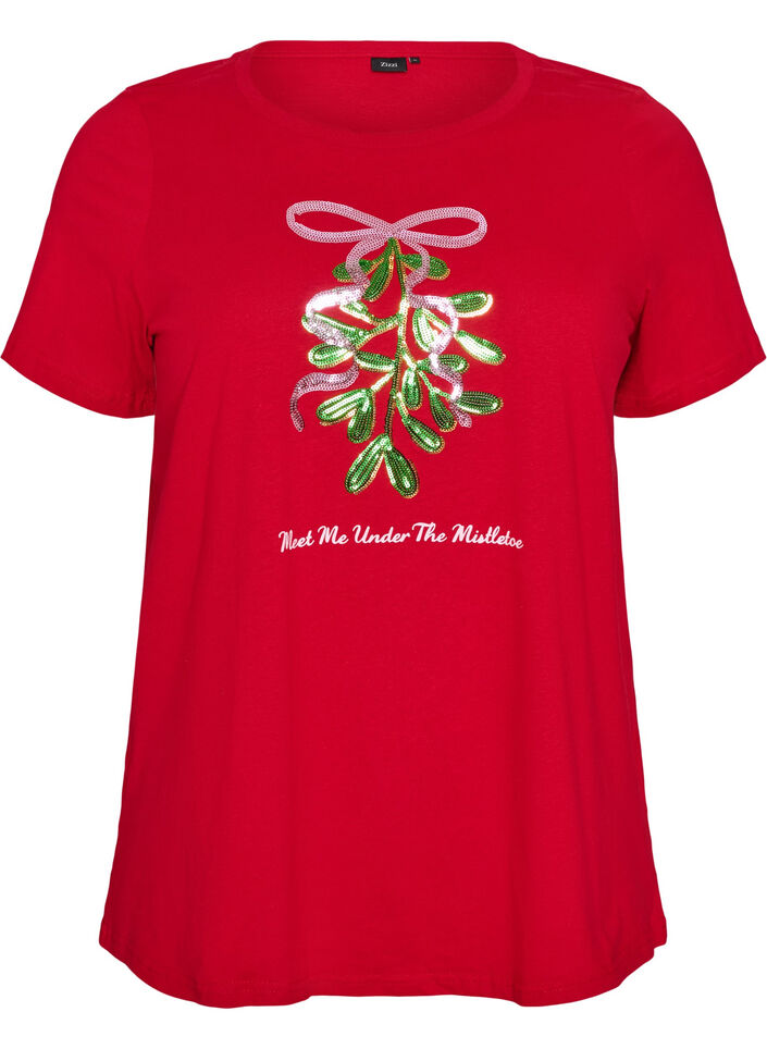 Weihnachts-T-Shirt aus Bio-Baumwolle, Rot, Packshot image number 0
