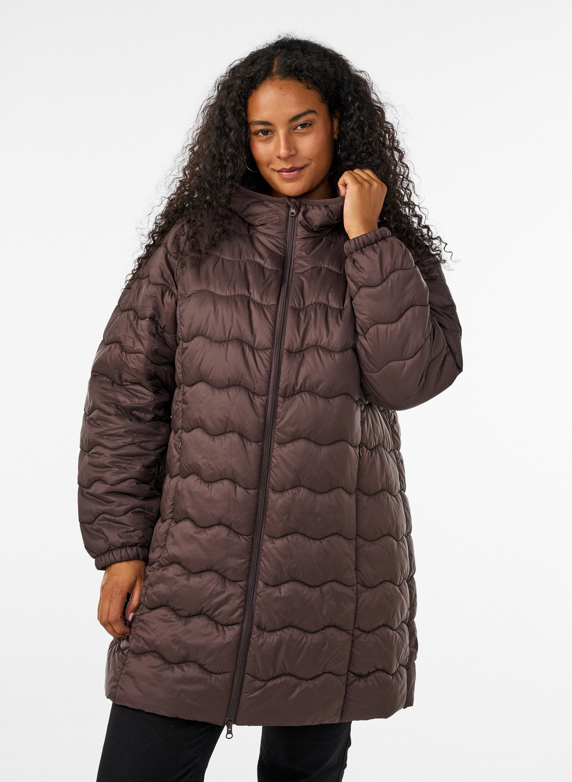 ZizziVeste matelass&eacute;e, Marron, Model image number 0