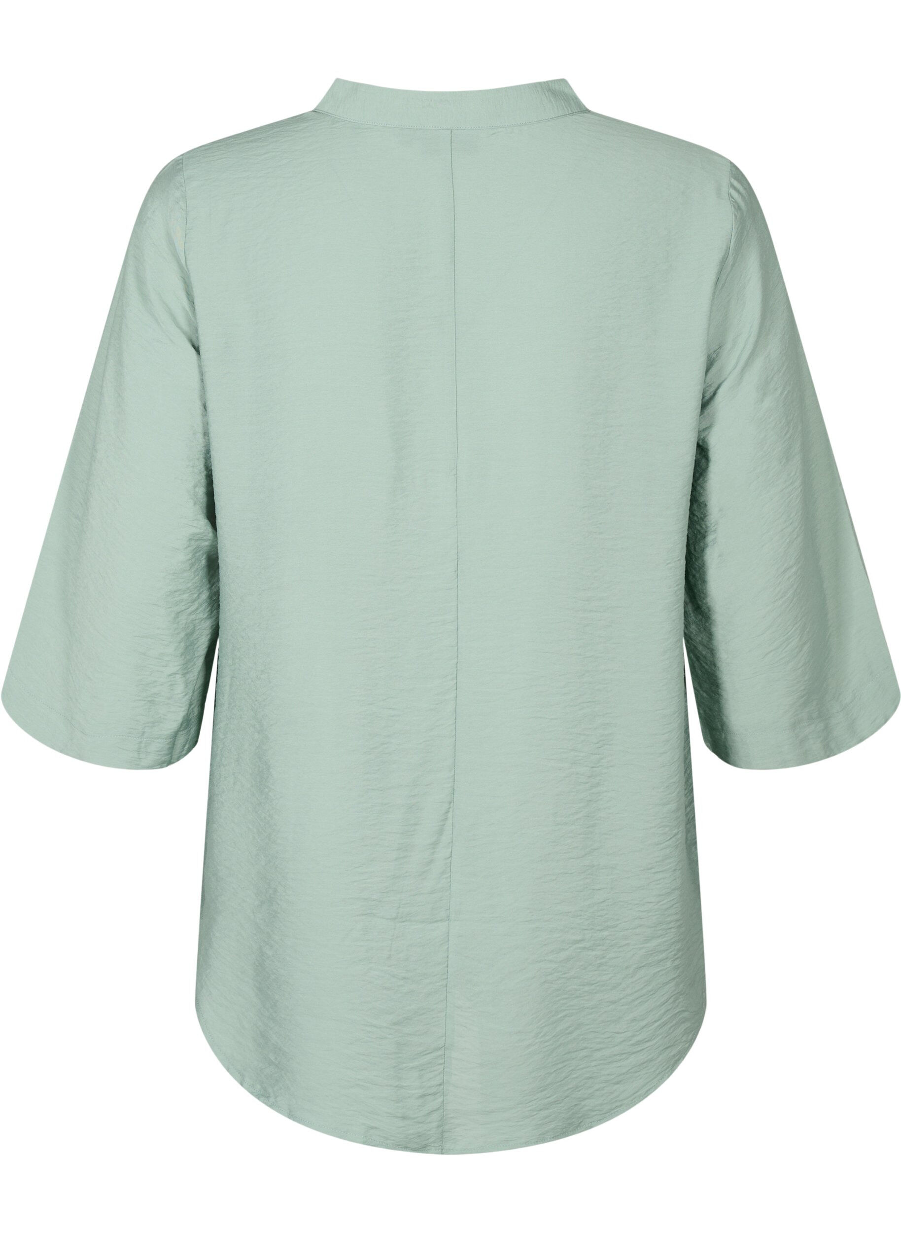 Zizzi Blouse &agrave; couleur unie avec manches 3/4, Chinois Green, Packshot image number 1