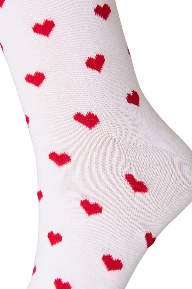 Chaussettes en coton avec des motifs, Blanc, Packshot image number 2