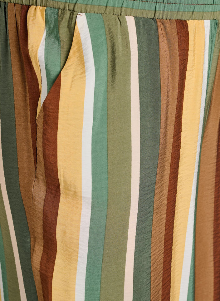 Pantalon ample en viscose avec des rayures, Marron, Packshot image number 2