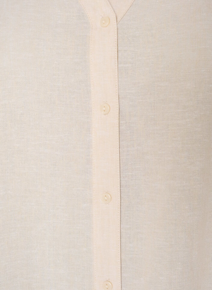 Lange Bluse aus Leinen und Viskose, Beige, Packshot image number 2