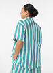 Gestreifte Bluse aus Viskose mit kurzen &Auml;rmeln, Vanille, Model image number 2