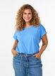 Kurz&auml;rmeliges T-Shirt aus einer Baumwollmischung, Blau, Model image number 0
