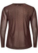 Bluse aus Mesh mit Print, Braun, Packshot image number 1