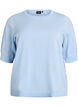 Fein gestrickte Bluse mit kurzen &Auml;rmeln, Blau, Packshot image number 0