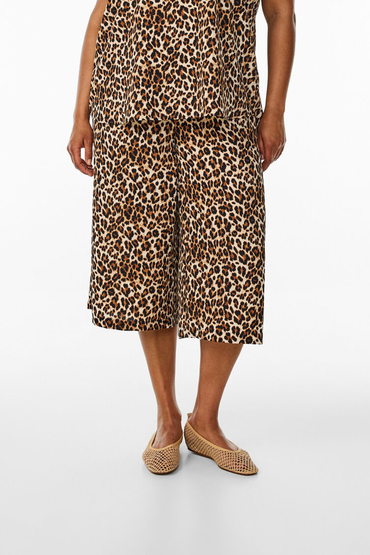 Pantalon ample avec imprim&eacute;, Vert, Model image number 2