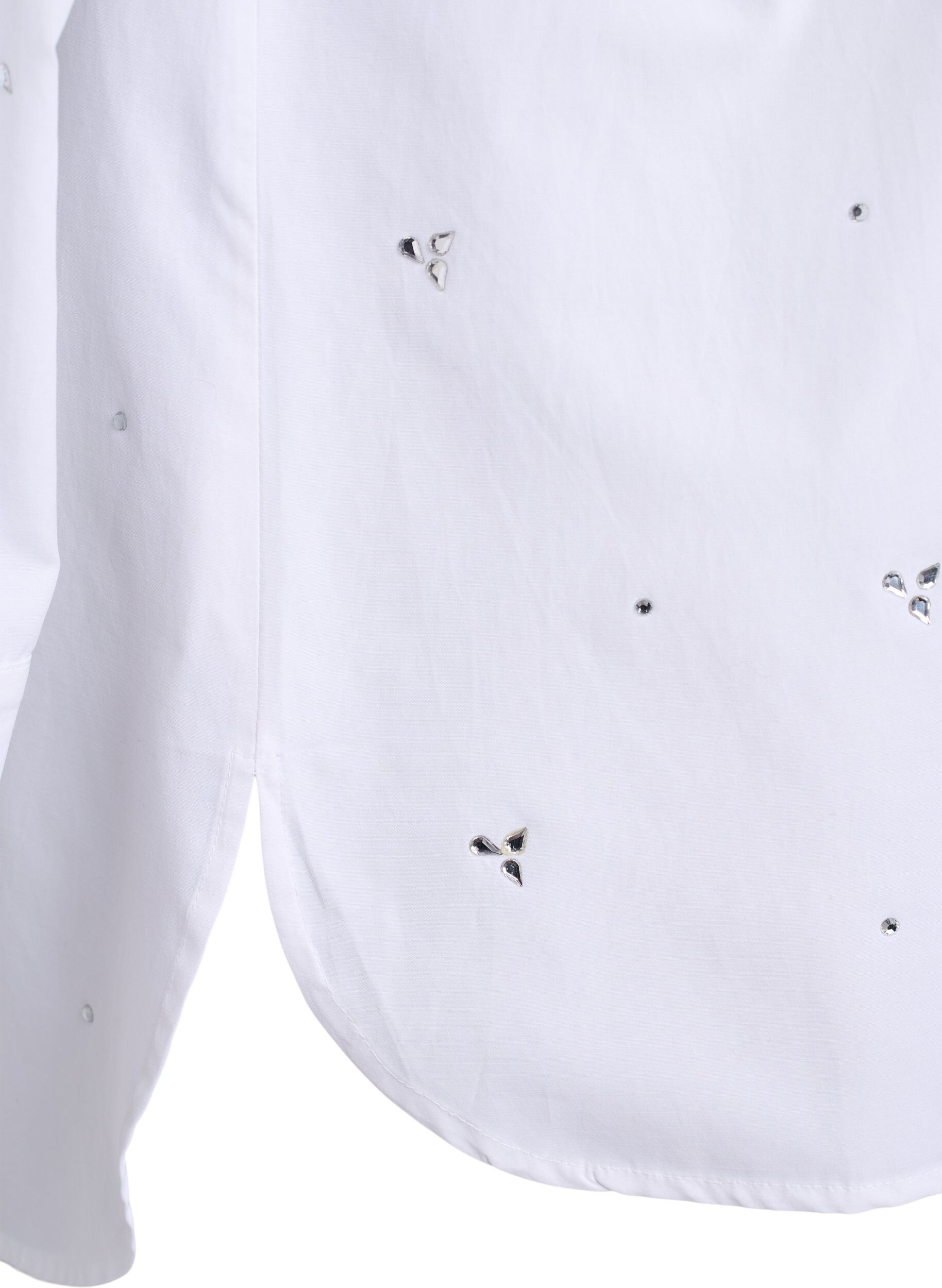 Zizzi Chemise avec des strass, Blanc, Packshot image number 3