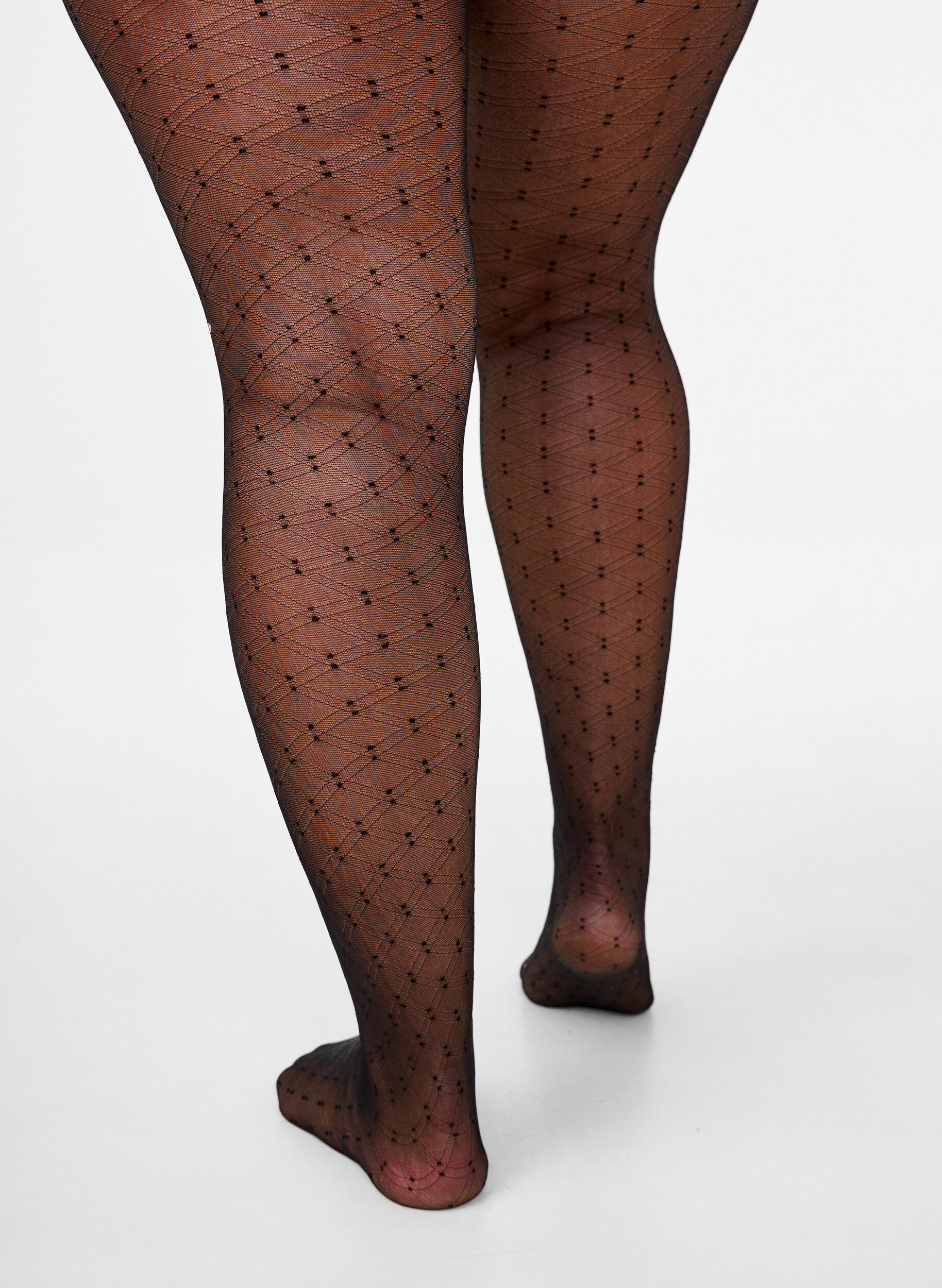 Zizzi Feinstrumpfhose mit 30 Denier und Rautenmuster, Black, Packshot image number 1