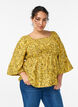 Bluse mit Smock und Karree-Ausschnitt, Gelb, Model image number 0