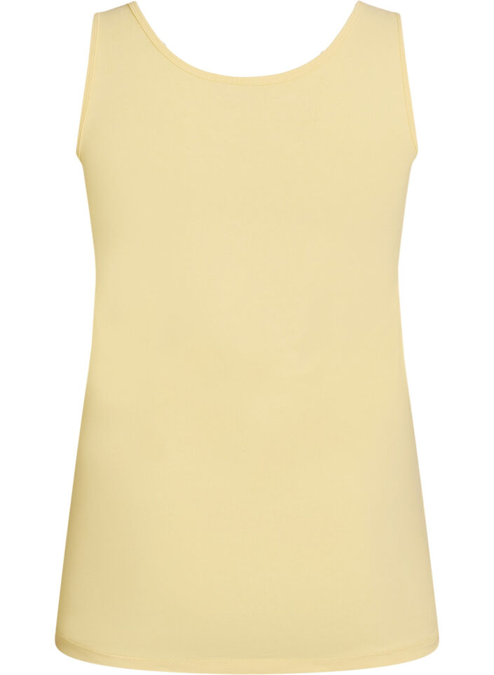 Haut basic uni en coton, Jaune clair, Packshot image number 1