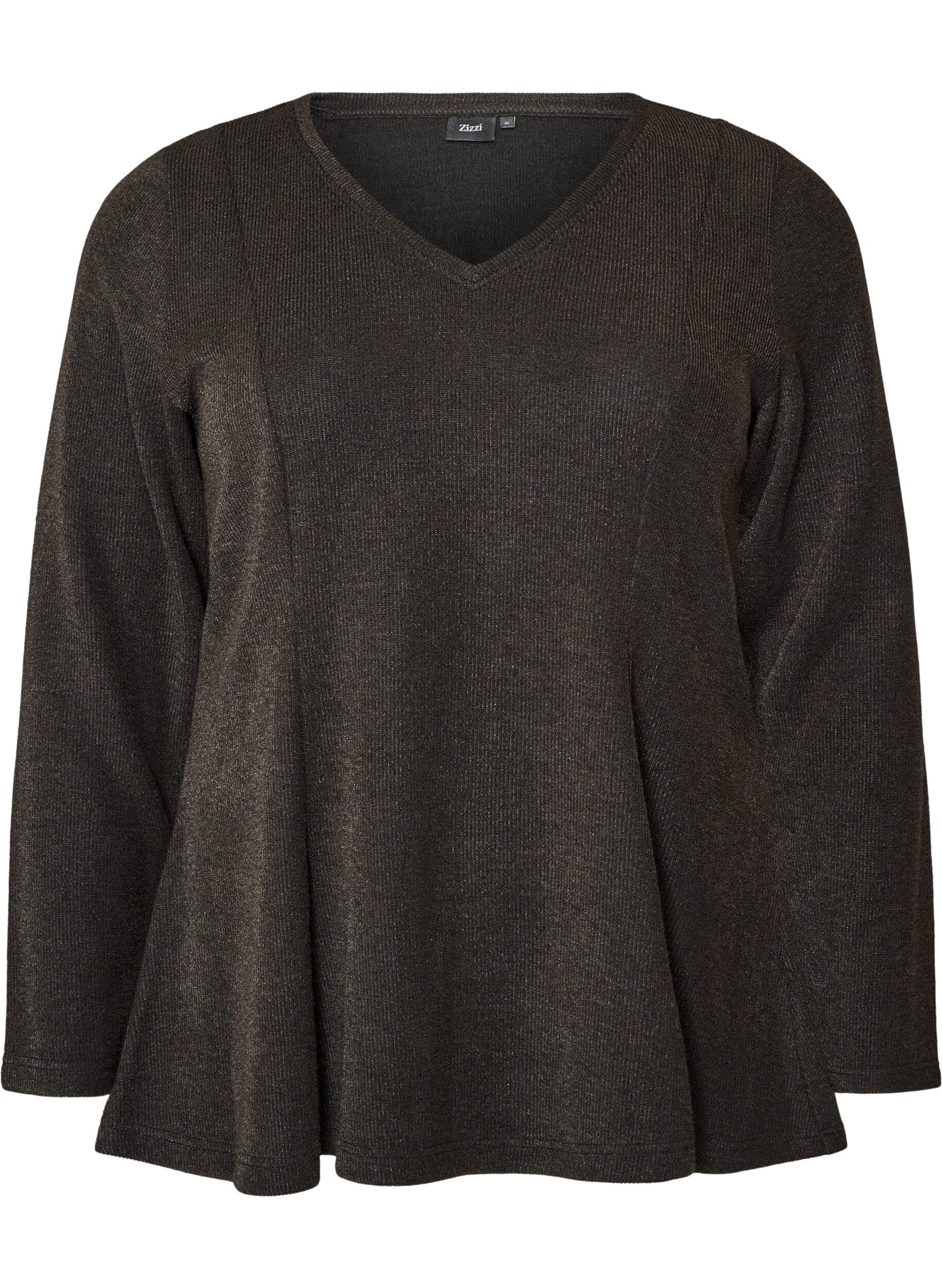 ZizziBlouse en jersey c&ocirc;tel&eacute; &agrave; coupe &eacute;vas&eacute;e, Noir, Packshot image number 0